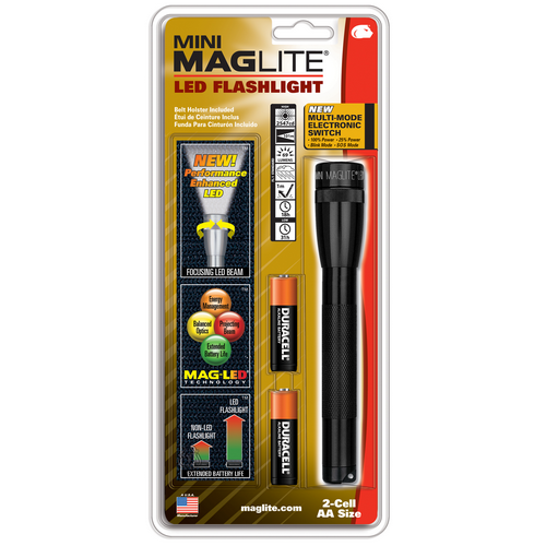 Maglite 2-Cell AA LED Mini Mag w/ Holster-Red