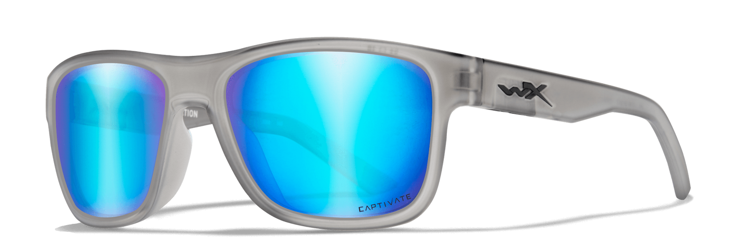 WX Ovation - Matte Slate Frame - Captivate Polarized Blue Mirror